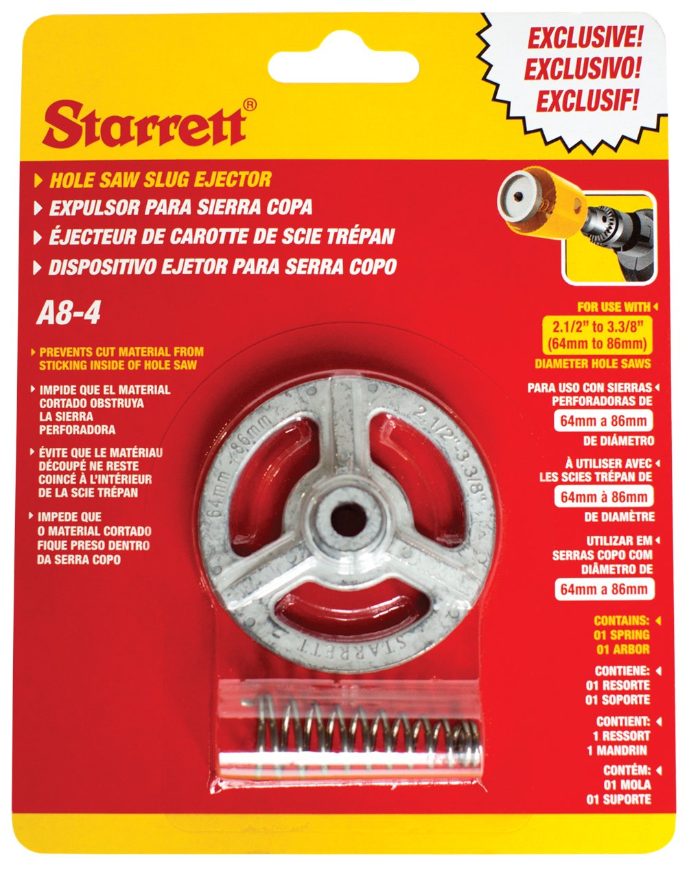 Starrett Hole Saw Core Ejector - KA8-4 Aluminium Ejector Spring Plate - Suitable For 64-86 mm Holesaw Drill Bits - Image 4