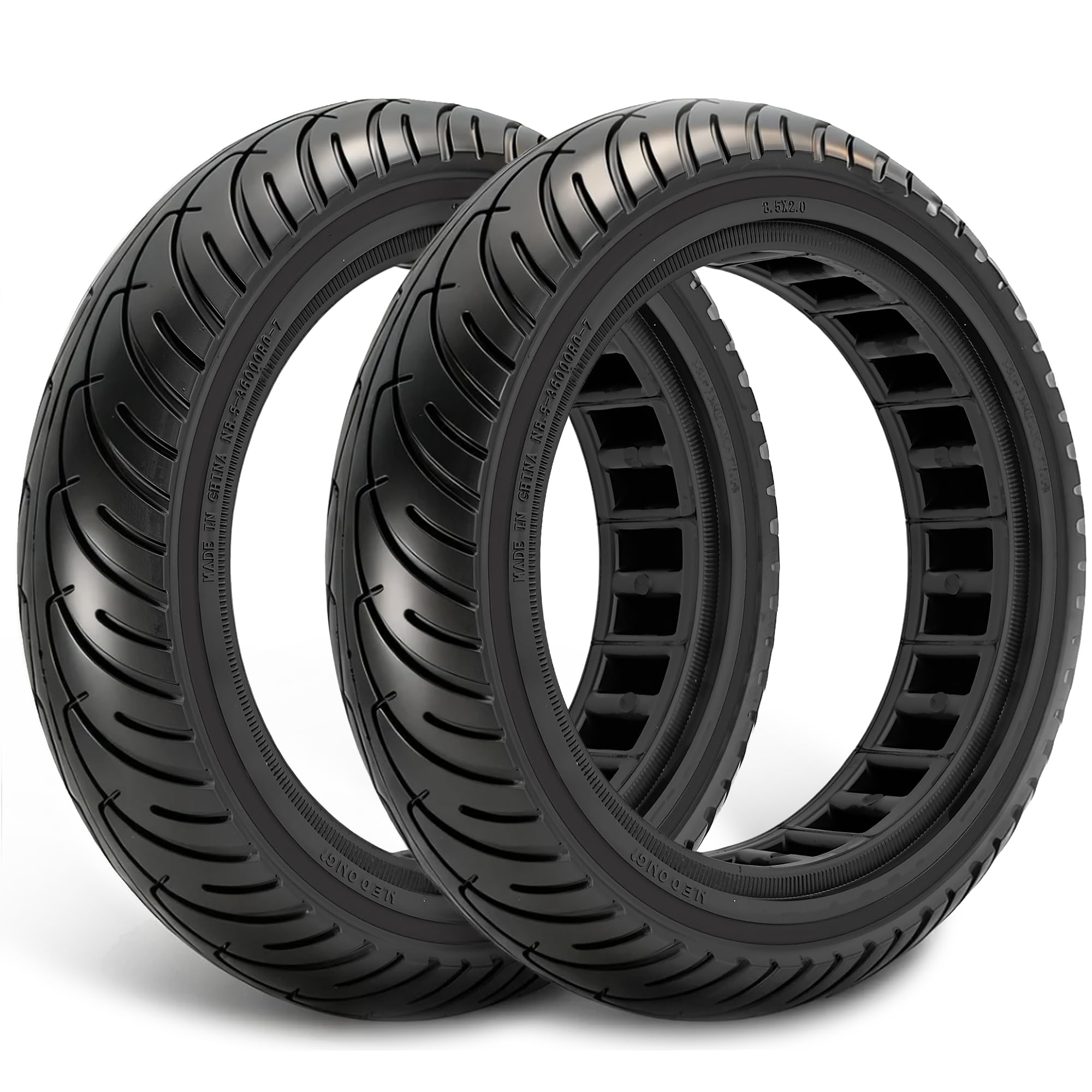 GLDYTIMES 8.5 x 2.0 Inches Electric Scooter Tyre 50/75-6.1 Solid Tyre Fit for Gotrax Gxl V2/XR Apex Xl~Hiboy S2 Max Pro~Hover 1~AOVOPRO ES80~Xiaomi, 8 1/2" Anti-explosion Replacement Wheel Black