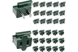 VICAMB 30PCS SPT-1 Christmas Female and Male Light Slip Plug Electrical Vampire Plug Zip 15 Male and 15 Female Gilbert Plugs Set, Christmas Light Plugs Ends for Outdoor Xmas Holiday Party