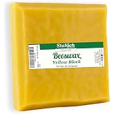 Stakich Yellow Beeswax Block - Natural, Triple Filtered, 1 lb, Honey Scent