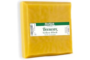 Stakich Yellow Beeswax Block - Natural, Triple Filtered - 1 Pound, Honey Scent