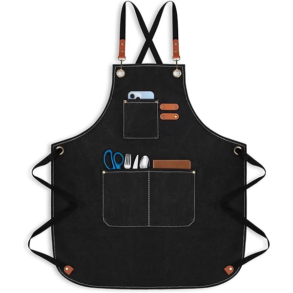 Amazon.com: Tosewever Canvas Cross Back Chef Cotton Aprons