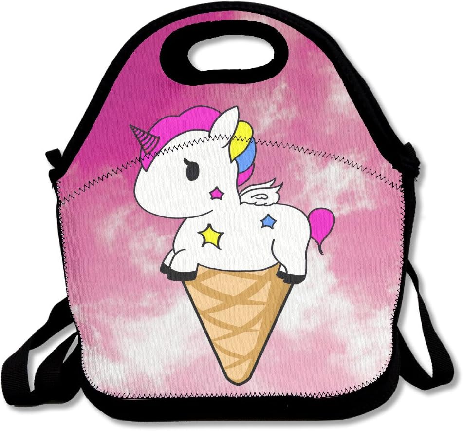 Uni Corn Funny Ice Cream Unicorn Waterproof Lunch Tote Bag Insulated Reusable Picnic Lunch Boxes For Men Women Kids