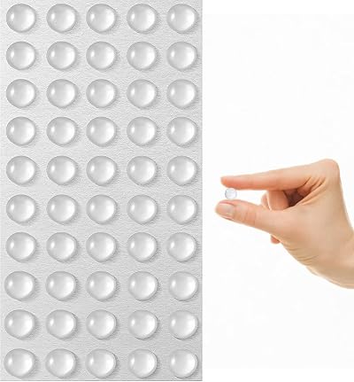 jeufun Silicone Door Bumpers 50pc 0.6 cm Clear Adhesive Anti-Scratch Pads