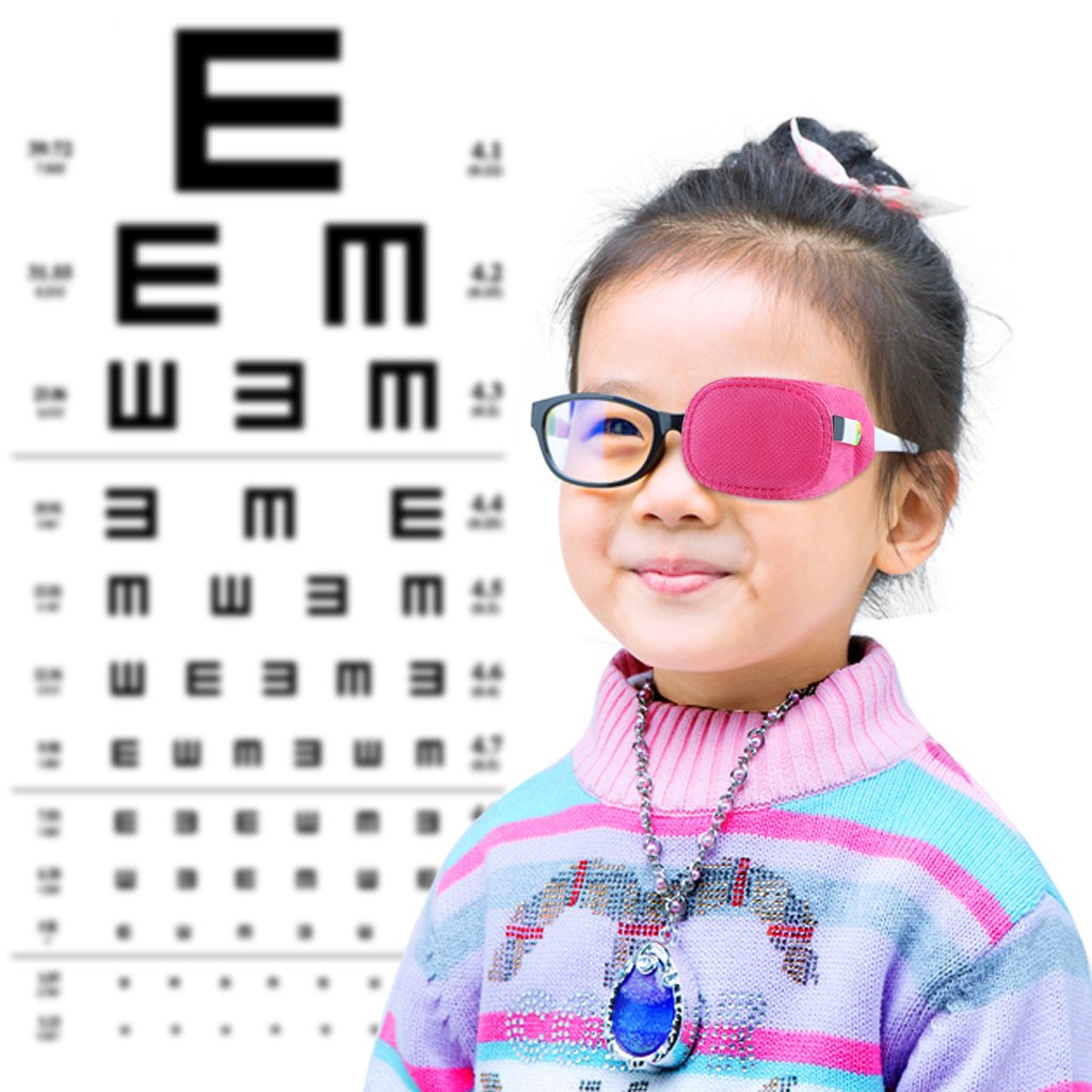 Ewinever(R) 6PCS Amblyopia Eye Patch For Glasses, Treat Lazy Eye and Strabismus for kids, No irritation to children's skin! (Pink) : Beauty