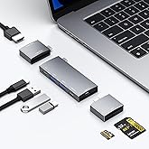 USB C Hub for MacBook, USB Hub 7-in-2, for Thunderbolt 4 Port, 4K 60Hz HDMI, 2 USB C, 2 USB A Data Ports microSD SD Card Reader for MacBook Pro 13 Inch, MacBookAir M1 M2 M3 iPad Dell Lenovo