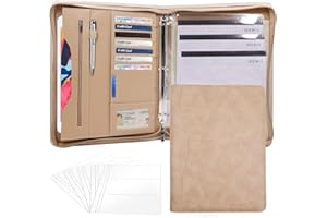 Sbrinnaliao 3-Ring Padfolio Portfolio Binder Organizer,PU Leather Folder Binder Business Planner Notebook Zippered Portfolio for Women/Men with Document Sleeve,Letter/A4 Size Clipboard