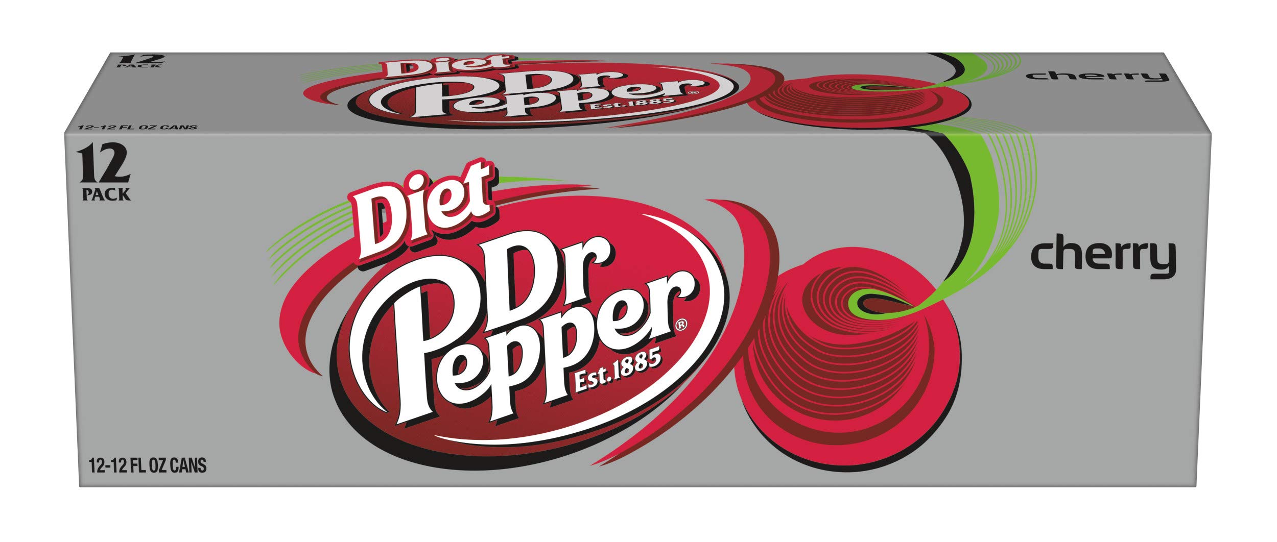 Dr. Pepper Diet Cherry Soda, 12 oz (12 Cans) Soda Soft