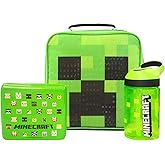 Minecraft Lunchbox Kids Boys (School Lunch Bag, Water Bottle, Pot Pot) One Size