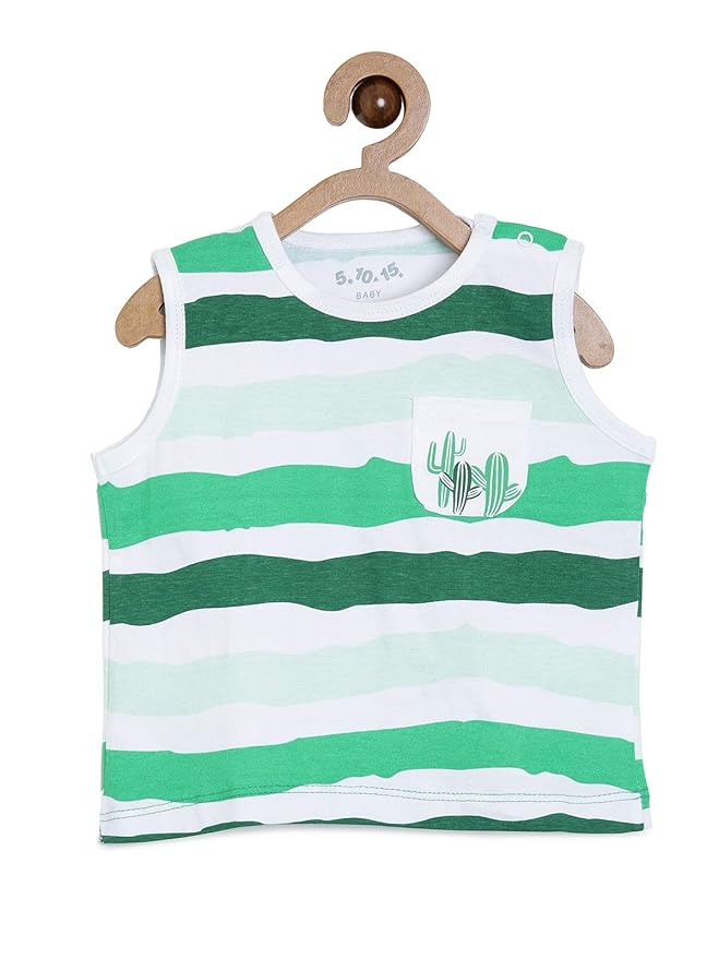Buy 5.10.15 Baby Boy's Cotton TShirt (Color & Print May Vary)Green