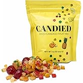 Candied Fruit Mix for Fruitcake, Diced Mixed Fruit 7.5 Oz | For Baking, Cocktails, Glazed Mixed Fruit with Orange, Lemon Peel, Cherries, Pineapple Frutas Confitadas Resealable Bag