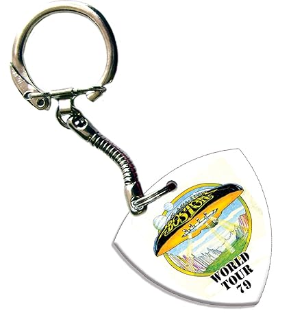 Amazon.com: Boston Bass Pick Keyring Keychain Band Logo Plectrum: Musical Instruments