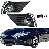 Silscvtt 1 Pair Front Fog Lights Replacement for Altima 2016-2018 Left and Right Side with Bezel Switch 261508990A 622579HS0B