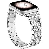Missair Compatible with Apple Watch Band 38mm 40mm 41mm 42mm, Women Jewelry Dressy Stainless Steel Replacement Metal Wristband Strap Bracelet for iWatch Series 11/10/9/8/7/6/5/4/3/2/1/SE