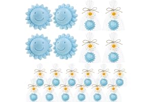 Demissle 40 Pcs Sun Soap Baby Shower Favors for Sunshine Party Here Comes the Son Baby Favors Mini Handmade Soap Gifts with Thank You Card for Guest Gender Reveal Party Decor(Blue)