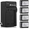 Powerextra Battery (4-Pack) and Charger for Sony NP-FW50 and Sony Alpha a6500, Alpha a6300, Alpha a6000, Alpha a7 II, Alpha a