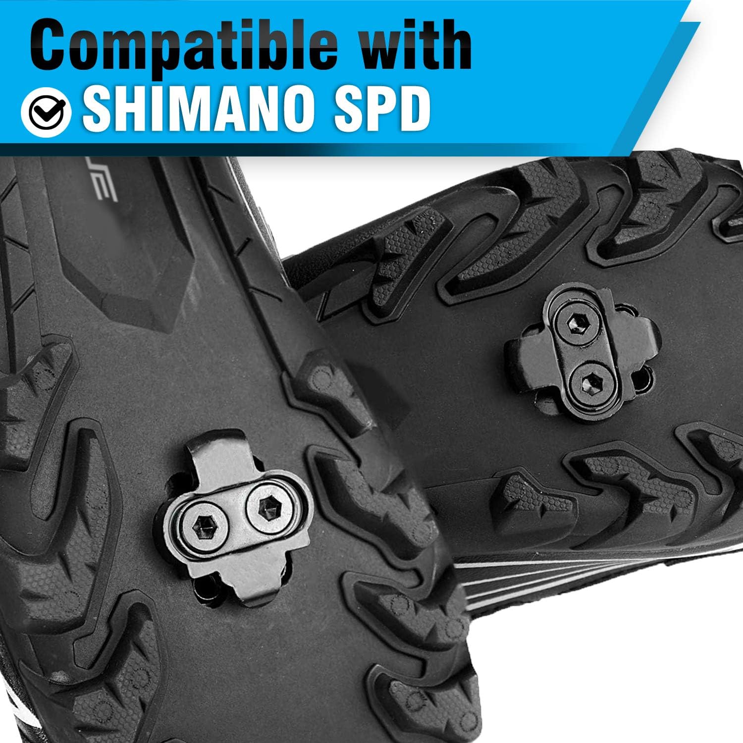  | Marque Bike Cleats Compatible with Shimano SPD - Cleat Set for Indoor Cycling, Outdoor Road Cycling, Mountain Biking, Designed for Women and Men Spinning Clipless Cycle Shoe Black | Cycling