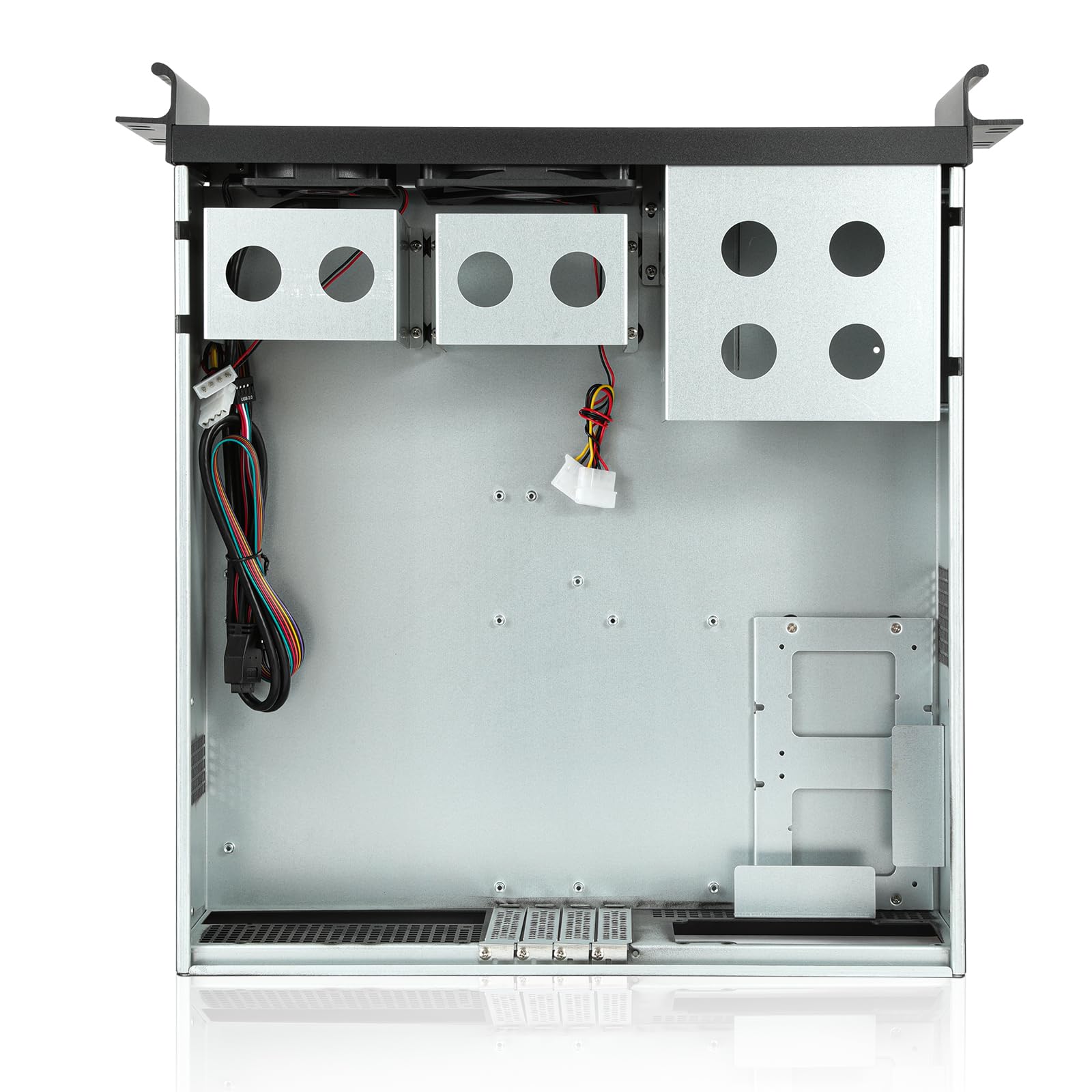 rackchoice ATX/Micro ATX Mini-ITX 3U Rackmount Server Chassis 2x5.25” + 5x3.5” Bays, ATX PSU Support, Top or Side Cooling Both OK