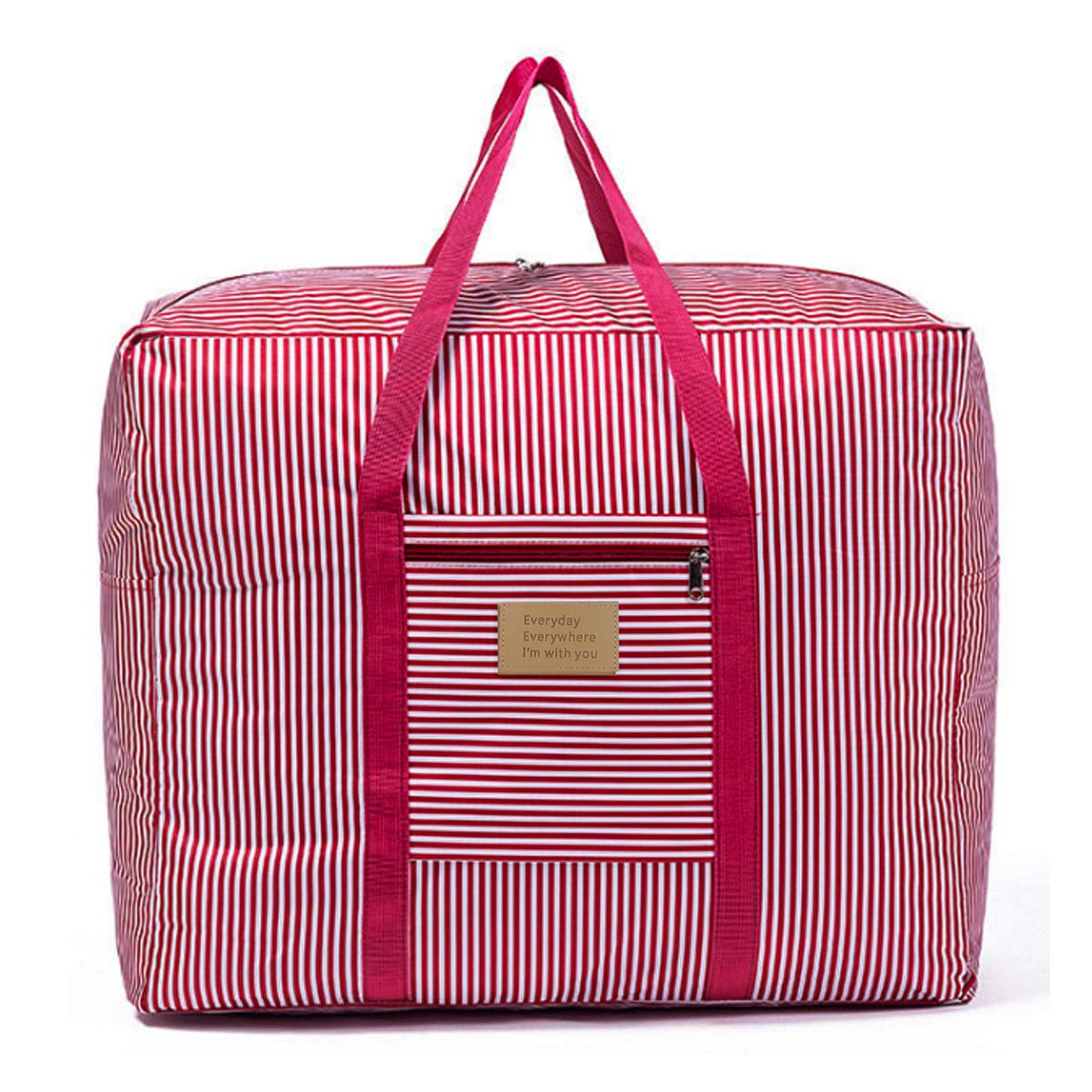 Dokpav Storage Bag, 90XL Waterproof Heavy Duty Fabric Jumbo Storage bag, Bedding Underbed Storage Bag For Blankets, Duvet,Laundry, Moving (Pink)