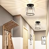 ZYDTRIP Crystal Ceiling Light Modern LED Chandelier Black Pendant Fixture view 3