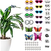 SNAIL GARDEN 23 Pcs Plant Magnets, Plant Charms Set with Magnets, Eyes Set for House Plants Indoor and Outdoor Leafs,Fridge, Clothes,Cups and Bags Decorative