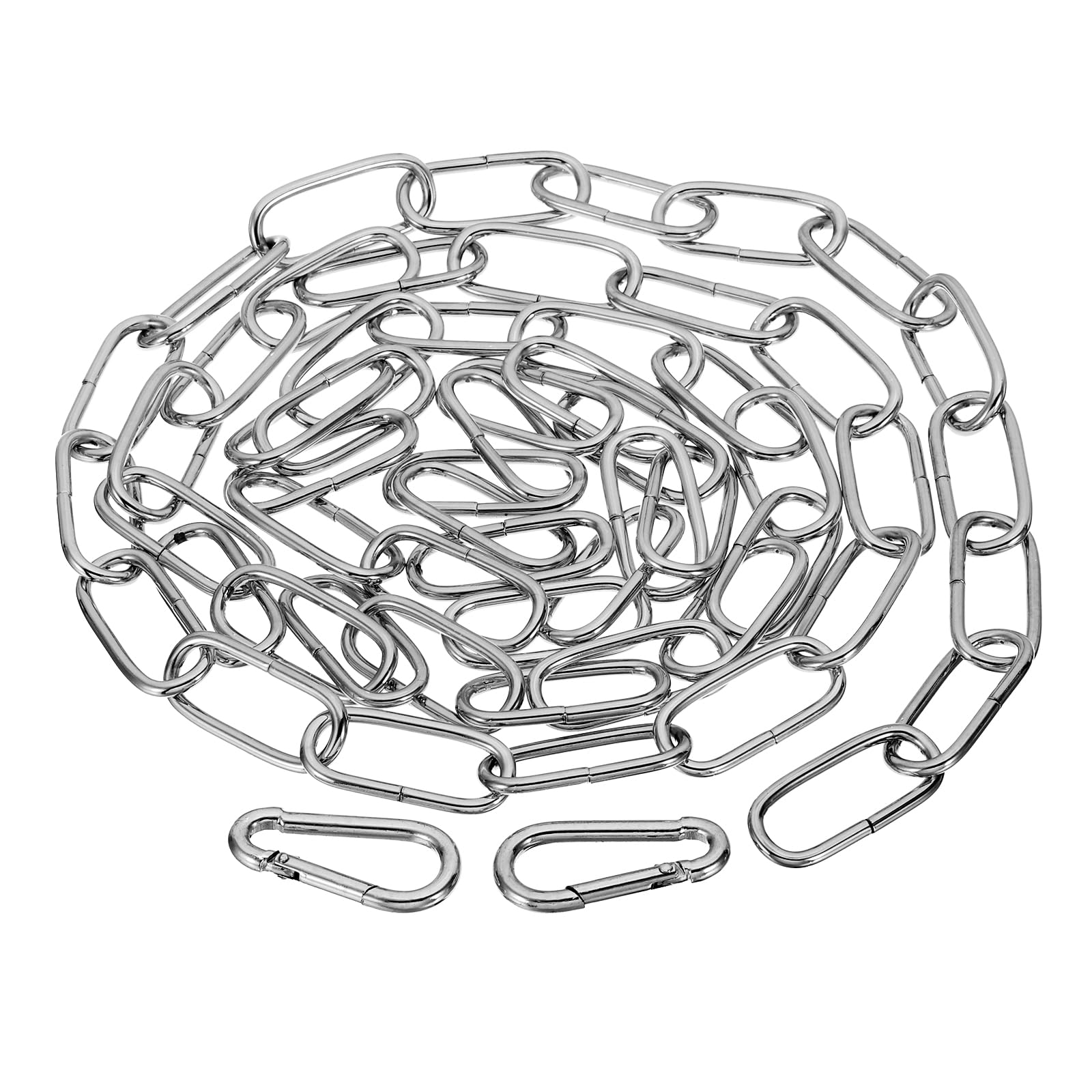 PATIKIL 6 Feet Silver Finish Lighting Hanging Chain, Metal Looping Chain for Hanging Plant Pendant Chandelier Light Fixture