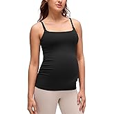 CRZ YOGA Butterluxe Maternity Clip Down Nursing Tank Tops - Adjustable Straps Womens Pregnancy Casual Cami Shirt Built in Bra