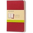 Moleskine Cahier Journal, Soft Cover, Pocket (3.5" x 5.5") Plain/Blank, Cranberry Red, 64 Pages (Set of 3)