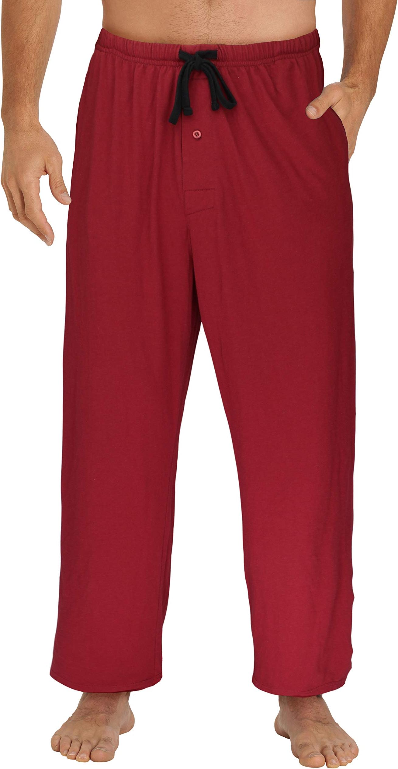 EVERDREAM Sleepwear Mens Jersey Knit Pajama Pants, Long Pj Bottoms