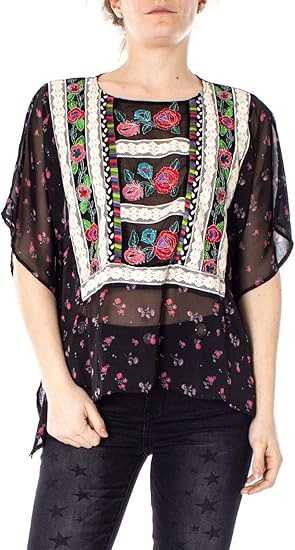 Desigual Luxury Fashion Mujer 19SWBW70BLACK Negro Blouse | Temporada Outlet: Amazon.es: Ropa y accesorios