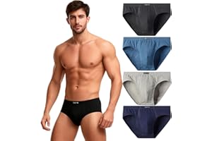 Men's Underwear Brief Pack, 4-Pack,Cotton Stretch Mid-Rise Briefs,Moisture-Wicking Breathable Assorted Color Multipacks,XL