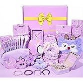 Teen Girl Gifts Trendy Stuff, Christmas Gifts for Tween & Teen Girls - 9 Wrapped Birthday Gifts 11 PCS, with Inspiring Tasks & Makeup Bag, Optimized Empowering Bow Gift Sets for Daughter Niece Sister