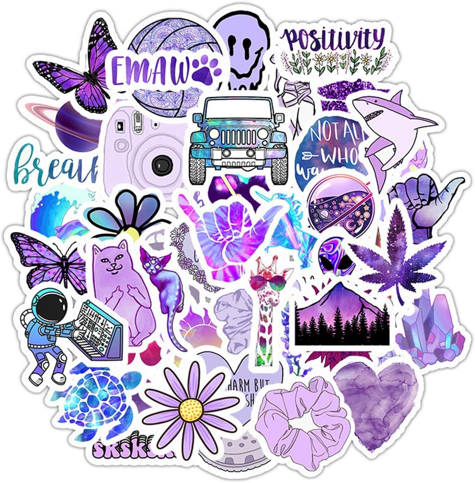 hydro flask stickers purple