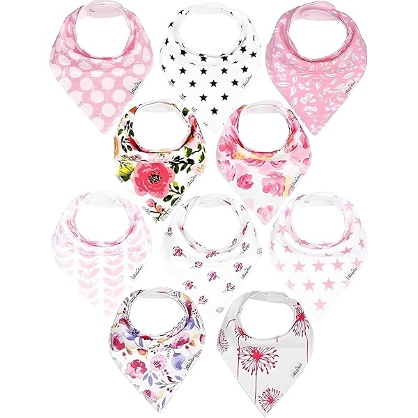 Pack De 8 Bavoirs Bandana Bio Bébé - Coton Doux Ultra-Absorbant - Unisexe - 3 Tailles Réglables - Design Papillons