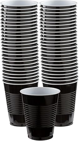 Amazon Co Jp Black Big Party Pack 16 Oz Plastic Cups ブラックビッグパーティーパック16オンス プラスチック製コップ ハロウィン クリスマス おもちゃ