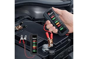 12V Car & Motorcycle Battery Tester – Portable Automotive Load Tester Indicator Battery Detection Tool for Automobile