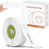 Rongta R5 Label Maker Tape, 14x40mm (0.55"x1.57"), Standard Laminated Thermal Label Tape Replacement, for Home Office Small Business, 180 Labels/Roll (White, 1 Roll)
