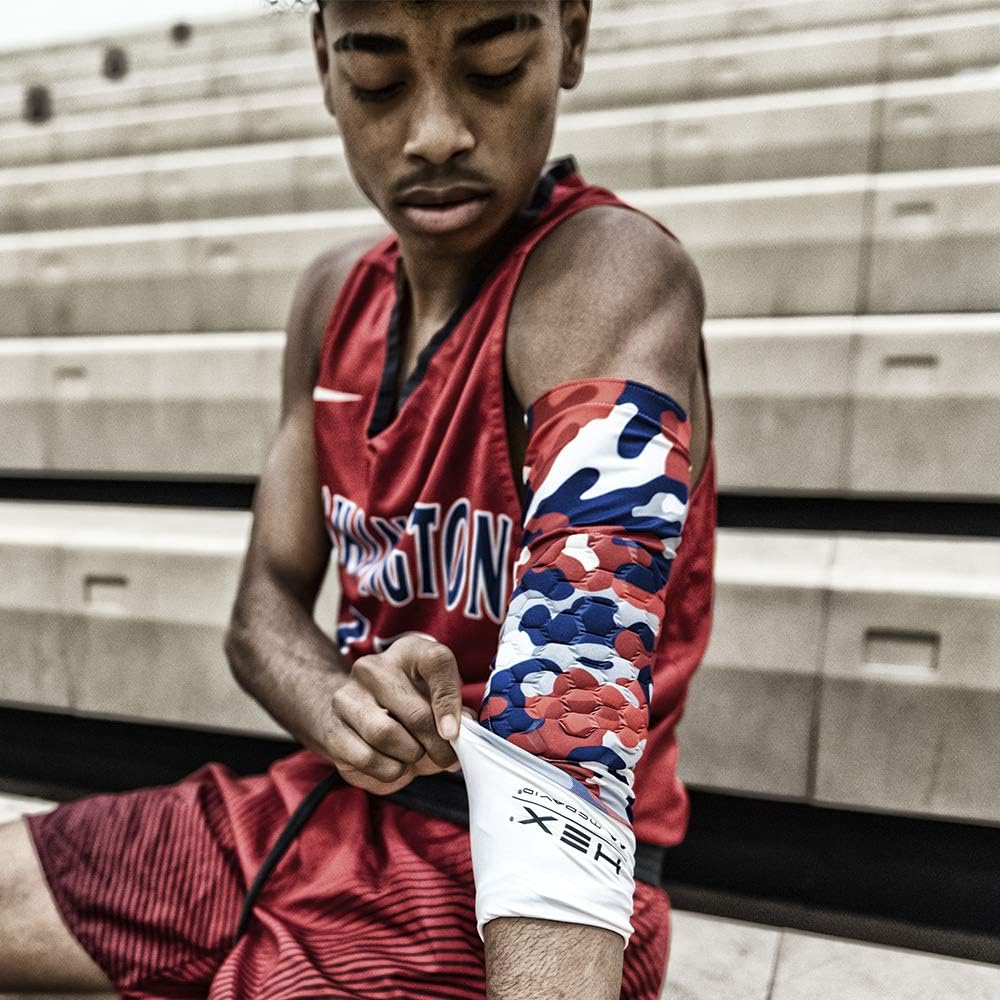 McDavid Basketball Reversible Shooter Arm Sleeve with HEX. Elbow Compression Sleeve with Padding (1 Sleeve) : Sports & Outdoors