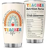 JENOIS Teacher Appreciation Gift for Women, Inspirational Rainbow Quote 20oz Stainless Steel Insulated Cup, Thoughtful Tumbler for Mentor, Preschool, Kindergarten, Back to School