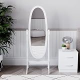 Vida Designs Nishano Cheval Mirror Free Standing Full Length White Wood view 6