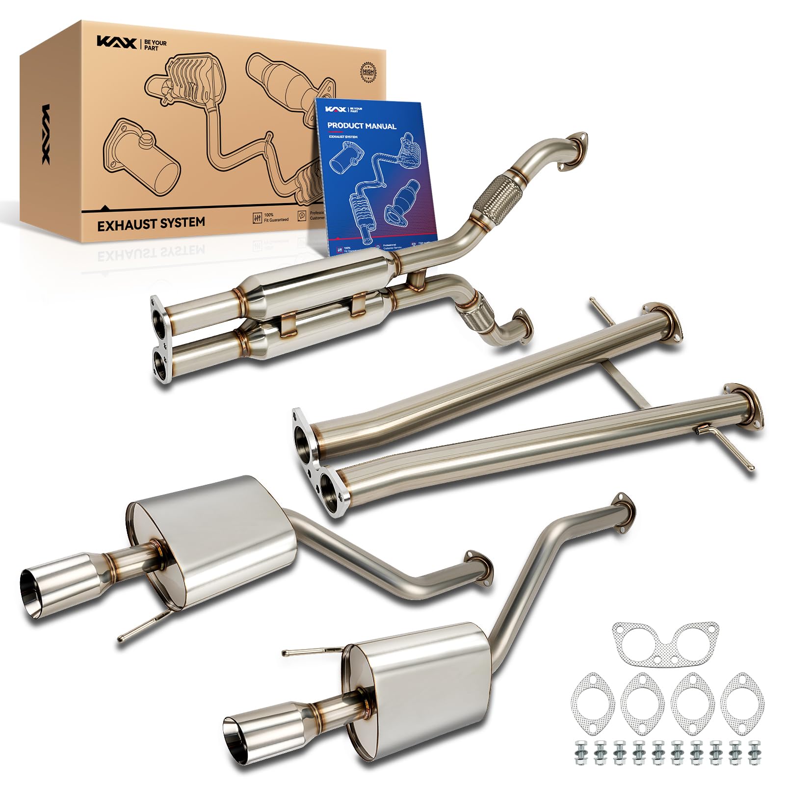 Photo 1 of ***Missing Hardware*** KAX Stainless Steel Cat Back Exhaust System Replacement for 2009-2013 G37 3.7L