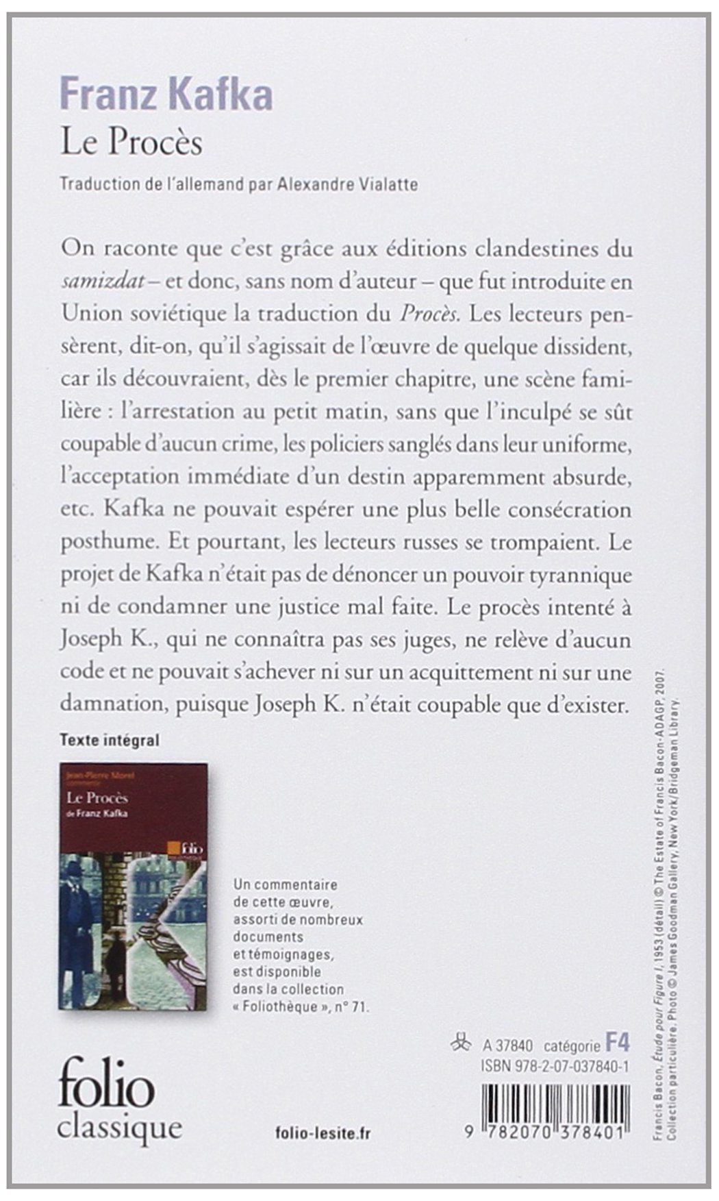 Le Proces Kafka Franz Amazon De Bucher