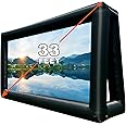 Inflatable Movie Screen Outdoor 33 Feet with Air Blower, Extra Large Blow Up Projector Screen for Outside Movie Nights Home Theater Backyards Pool BBQ Party Fun, Support Front/Rear Projection