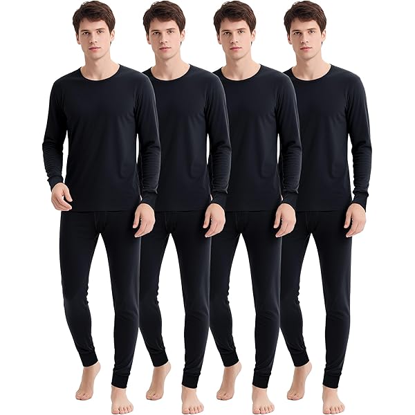 ZUTY Men's Thermal Underwear 3-Pack - Fleece Lined Long Johns Base Layer For Cold Weather