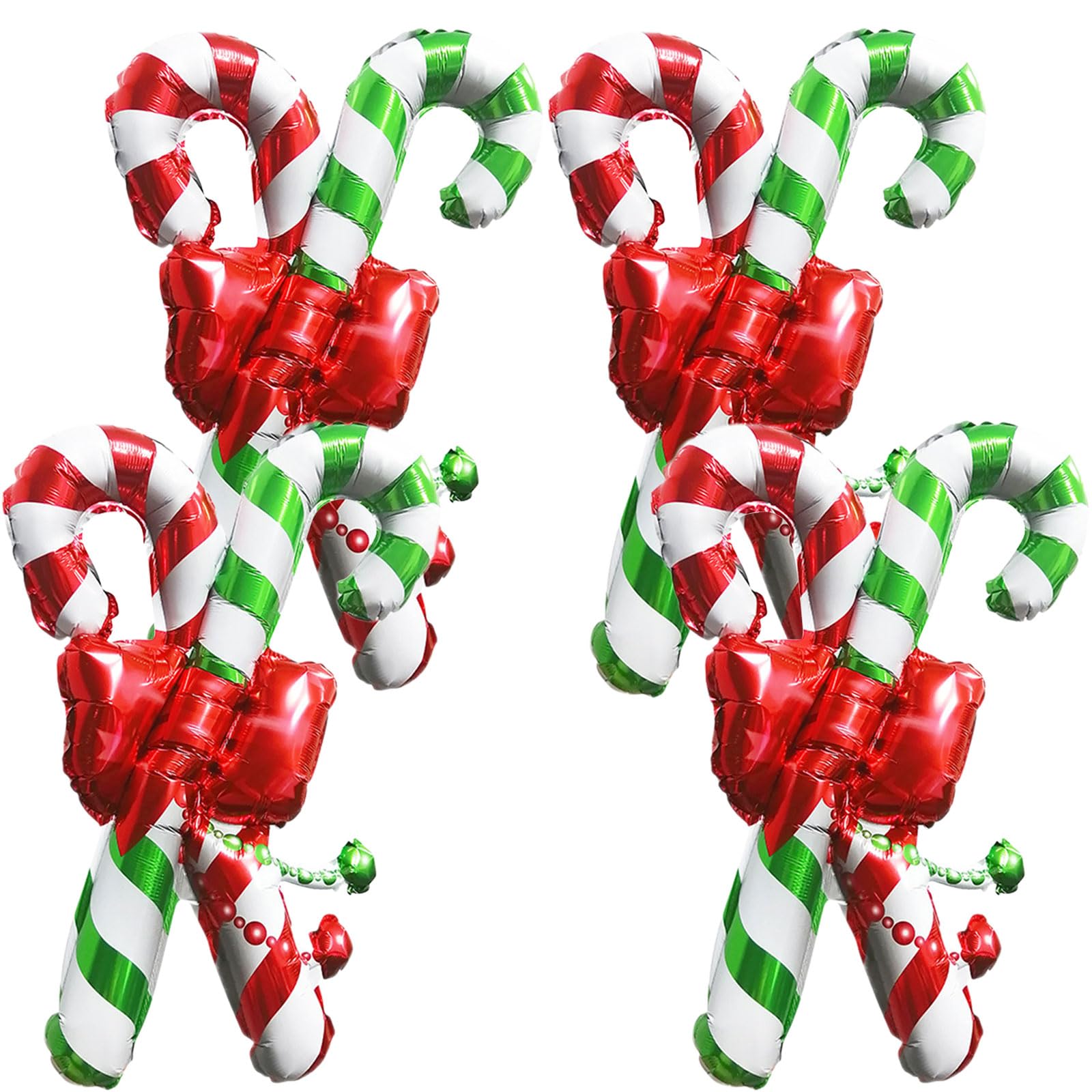 Photo 1 of ******* PACK OF 2***** Candy Cane Balloons - 24.8 Inch Foil Balloons, Red & Green for Christmas Decorations