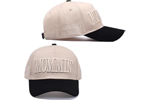 CHOKOLUY Vintage Two-Tone Trucker Hat Adjustable Baseball Cap with Mommin Embroidery Ponytail Fit Unisex Outdoor Casual Headwear
