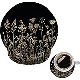 AFUZLE Mouse Pad with Wrist Support, Ergonomic Mouse Pad with Memory Foam Wrist Rest Cushion, Non-Slip Rubber Base Gaming Mice Pad for Home Office Computer Laptop,Wild Floral