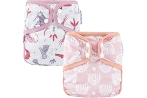 COOLAPEACH One Size Reusable Cloth Diaper Covers Adjustable Snap Fit & Double Leg Gussets for Baby Boys & Girls from 7-33 Pounds. Use with Cloth Diapers or Snap-in Inserts.