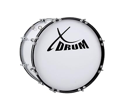 XDrum MBD-218 Marsch Bass Trommel, Fußball Pauke 18' x 12' (6,5 kg, 4 Ösen, Spannschrauben, inkl. Paar Schlägel, Tragegurte, 