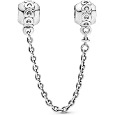 PANDORA Band of Hearts Safety Chain Charm | Sterling Silver, Jewelry for Women with Gift Box, Compatible with PANDORA Moments